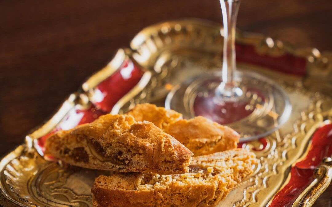 Cantucci and Vin Santo, two end-of-meal staples in Tuscany